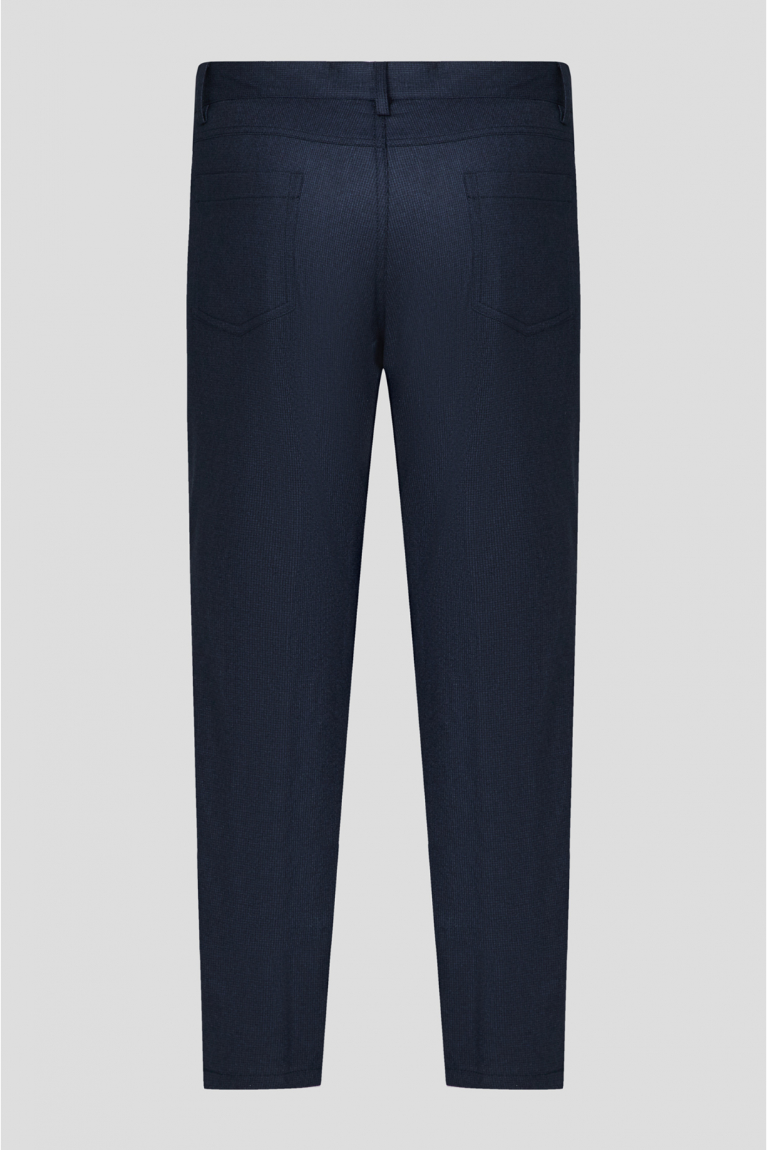 Чоловічі темно-сині вовняні брюки з візерунком - 2