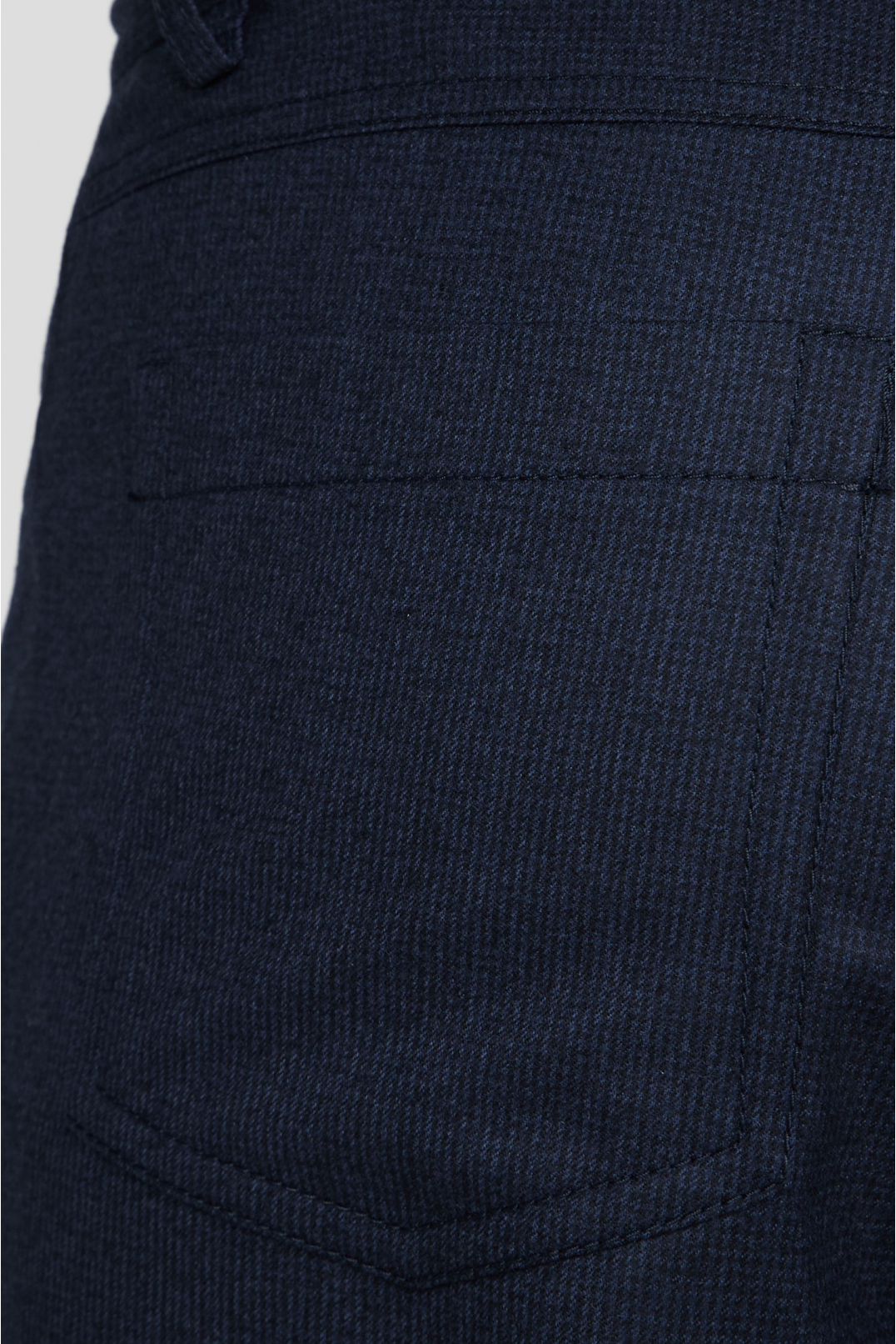 Мужские темно-синие шерстяные брюки с узором - 4