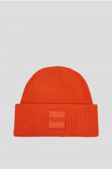 Мужская оранжевая шапка