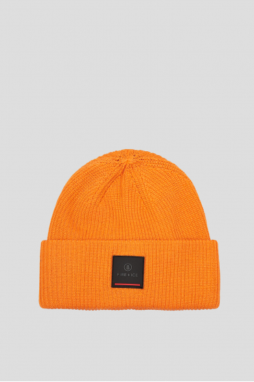 Мужская оранжевая шерстяная шапка - 1