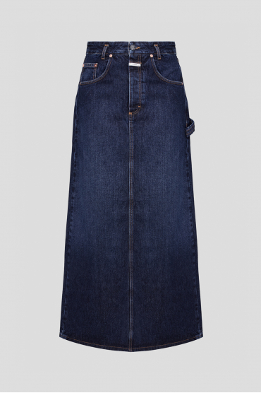 Жіноча темно-синя джинсова спідниця - 1