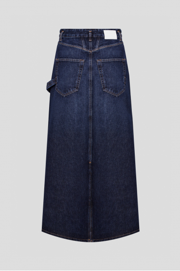 Жіноча темно-синя джинсова спідниця - 2