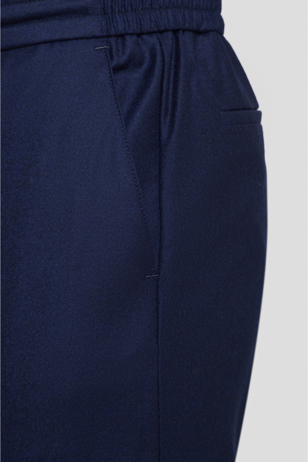 Мужские темно-синие шерстяные брюки - 4