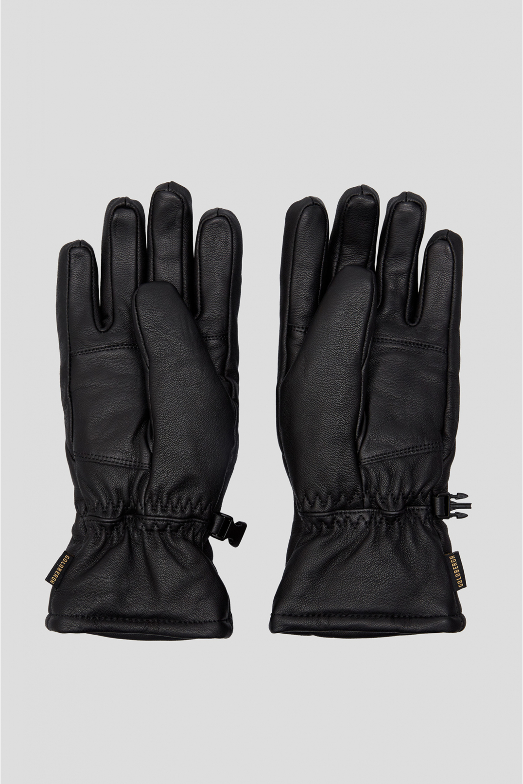 Женские черные кожаные лыжные перчатки - 2