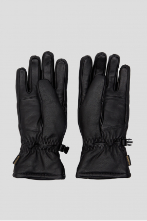 Жіночі чорні шкіряні лижні рукавички  1