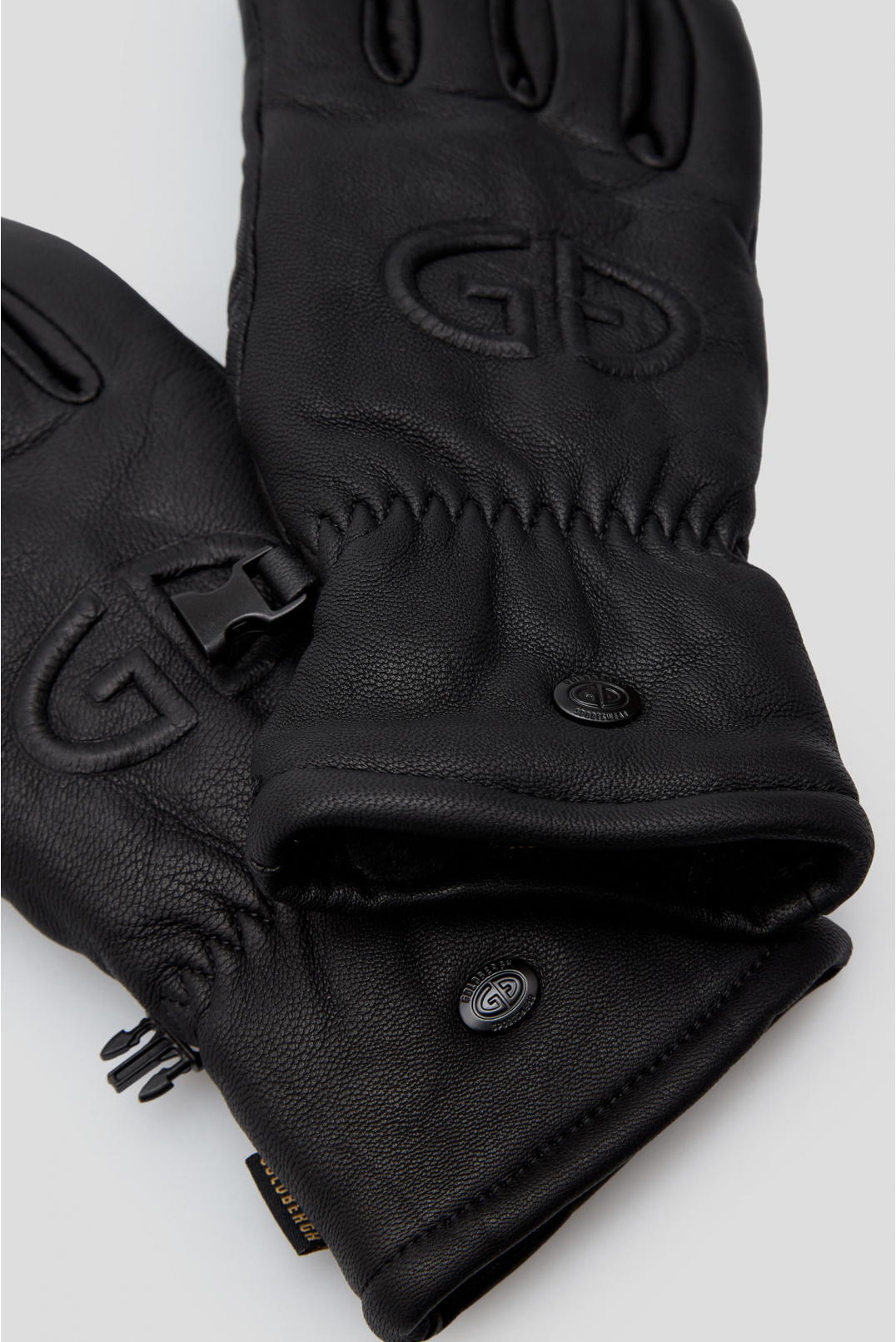 Жіночі чорні шкіряні лижні рукавички  - 3