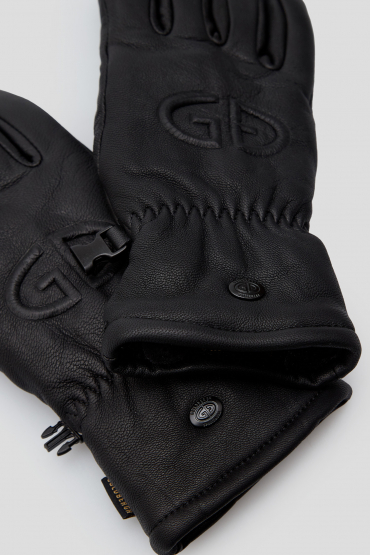 Женские черные кожаные лыжные перчатки - 3