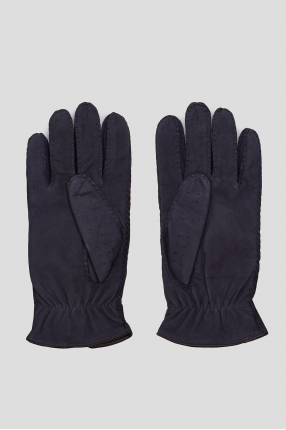 Чоловічі темно-сині замшеві рукавички  1