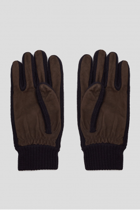 Мужские коричневые замшевые перчатки 1