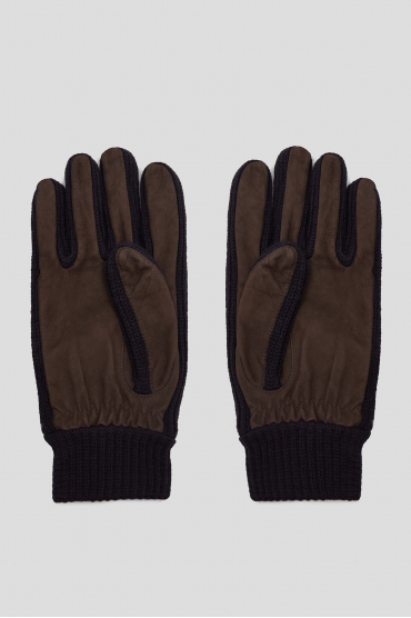 Мужские коричневые замшевые перчатки - 2