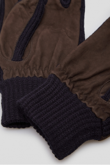 Мужские коричневые замшевые перчатки - 3