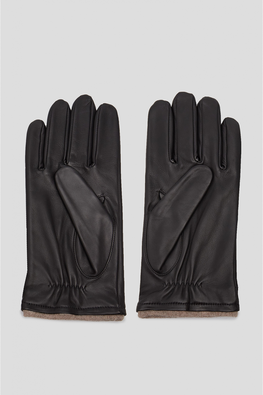 Чоловічі чорні шкіряні рукавички - 2