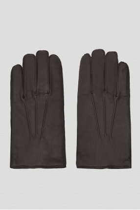 Мужские коричневые кожаные перчатки
