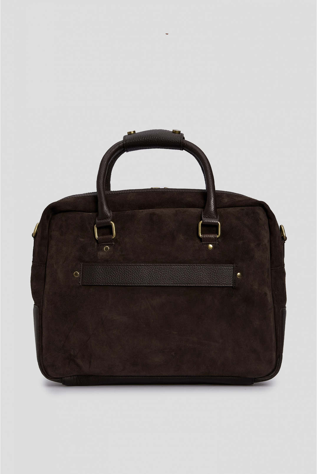 Мужская коричневая замшевая сумка - 3
