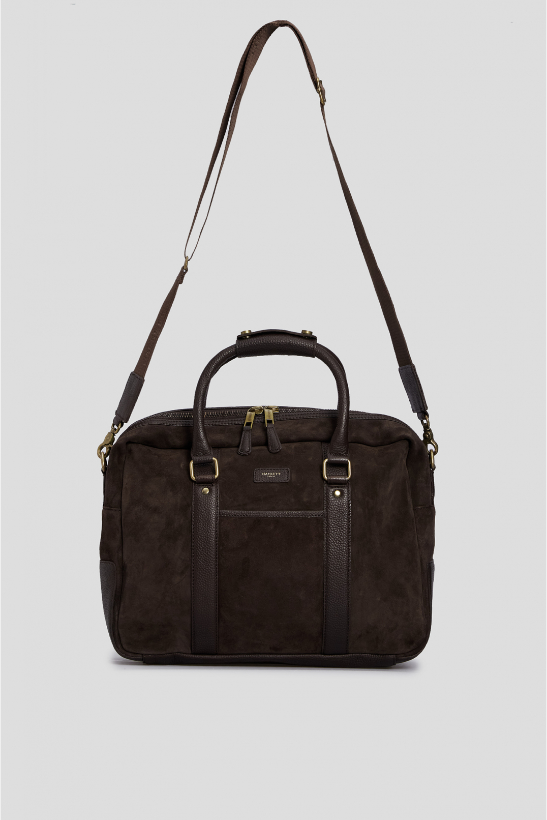 Мужская коричневая замшевая сумка - 4