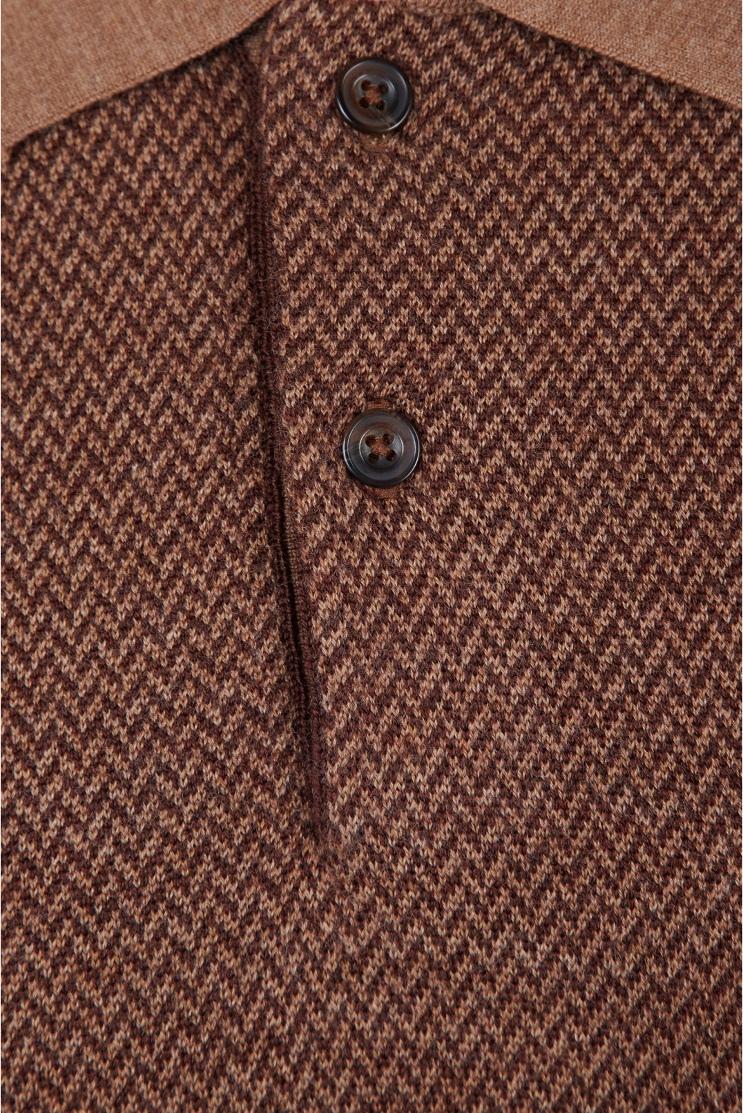Мужское коричневое шерстяное поло с узором - 3