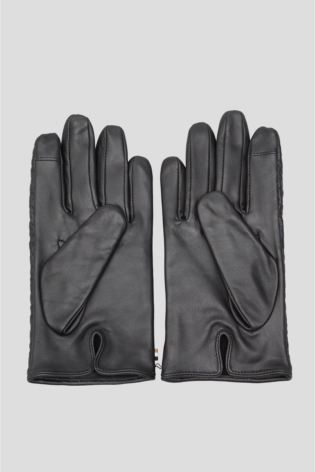 Мужские черные кожаные перчатки - 2