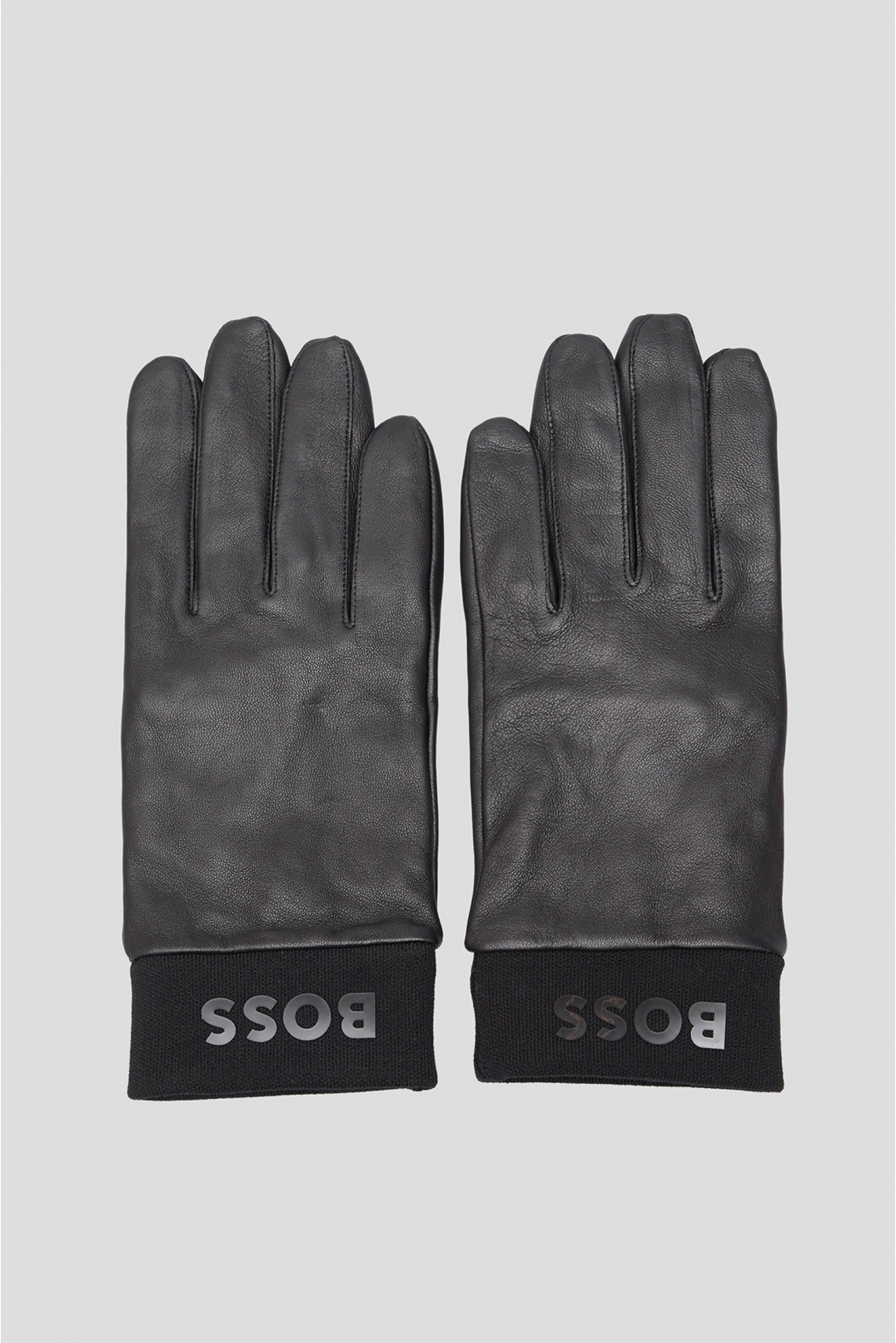 Чоловічі чорні шкіряні рукавички - 1