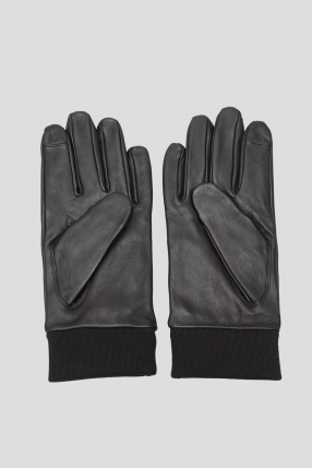 Чоловічі чорні шкіряні рукавички 1