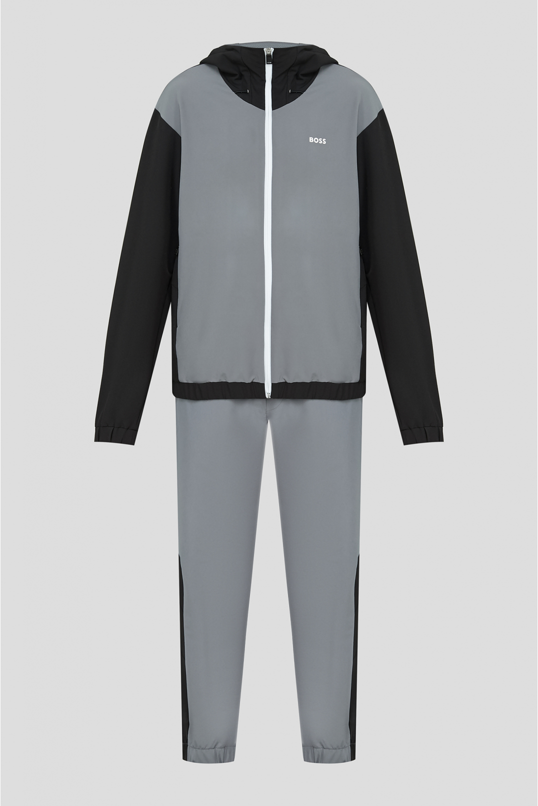 Чоловічий сірий спортивний костюм (вітровка, штани) - 1