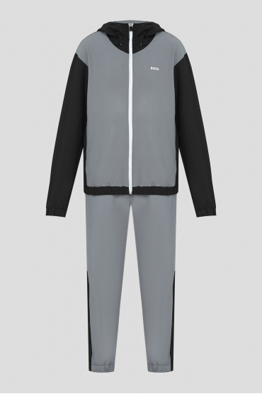 Чоловічий сірий спортивний костюм (вітровка, штани) - 1