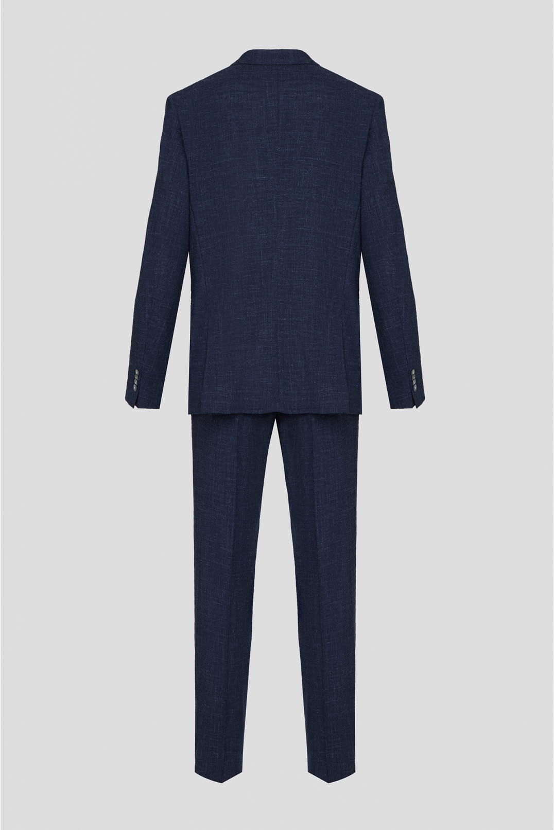 Мужской темно-синий шерстяной костюм (пиджак, брюки) - 2