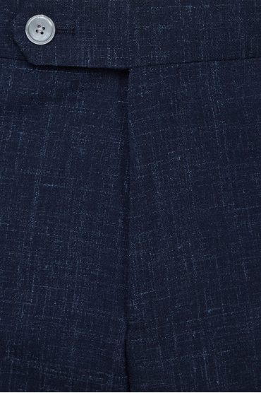 Мужской темно-синий шерстяной костюм (пиджак, брюки) - 4