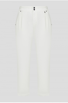Жіночі білі вельветові брюки