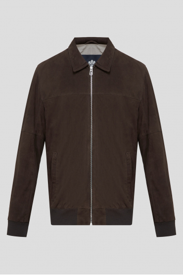 Мужская коричневая замшевая куртка - 1