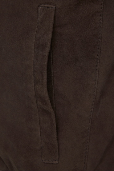 Чоловіча коричнева замшева куртка - 4