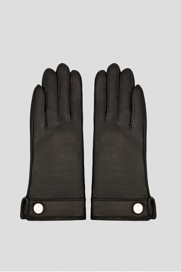 Мужские черные кожаные перчатки - 1