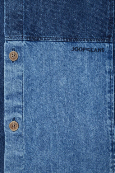 Мужская синяя джинсовая рубашка - 4