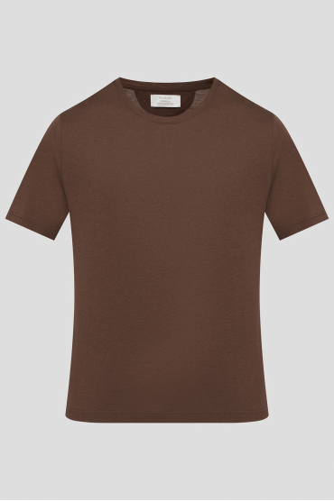 Чоловіча коричнева футболка - 1