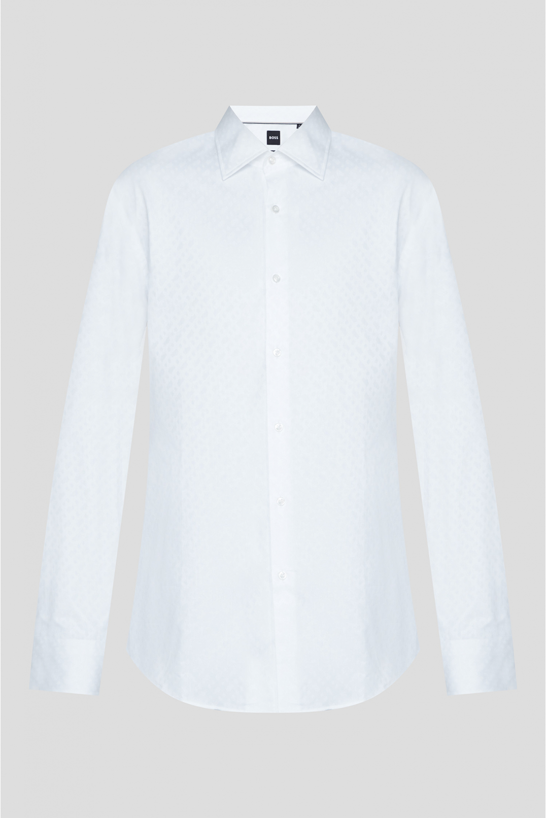 Чоловіча біла сорочка з візерунком - 1