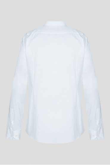 Мужская белая рубашка с узором - 2