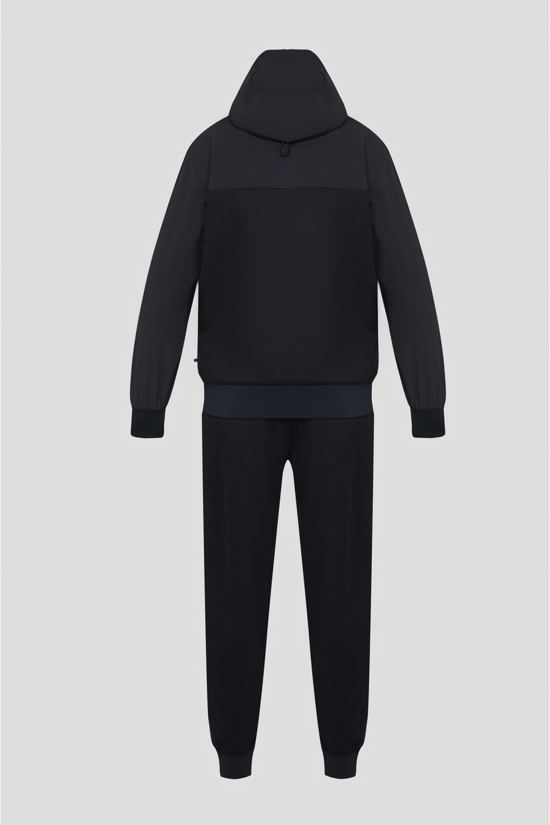 Чоловічий чорний спортивний костюм (худі, штани) - 2