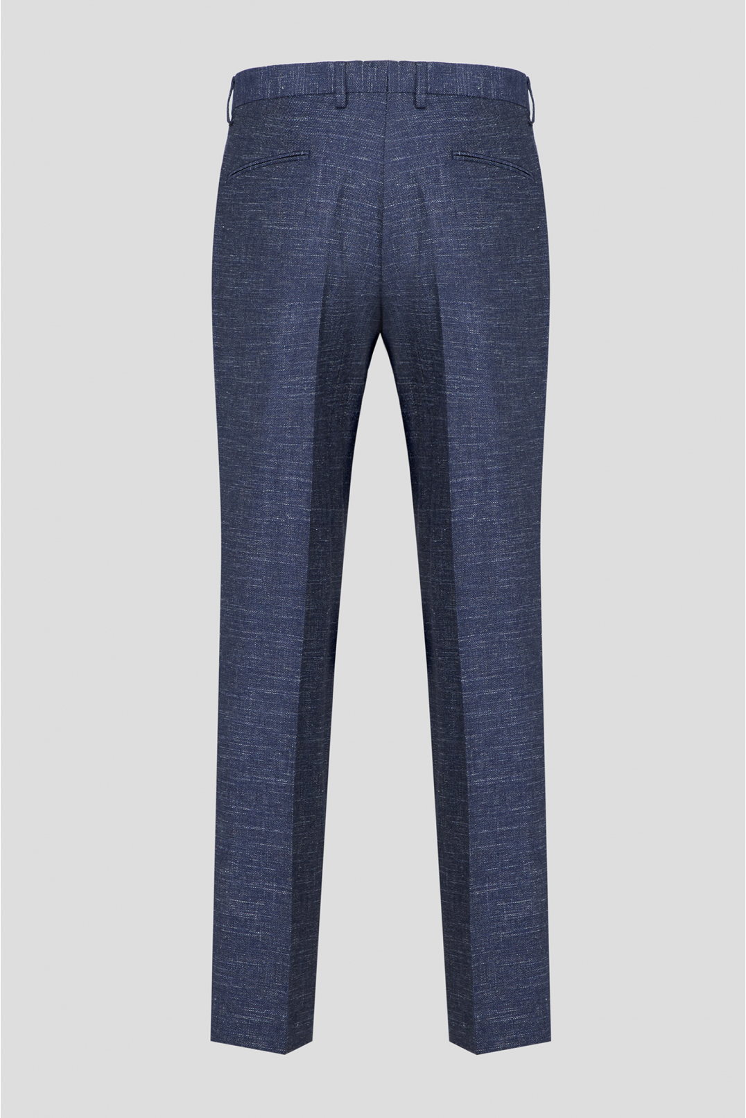 Мужские темно-синие шерстяные брюки - 2