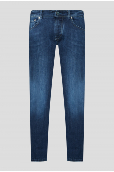 Мужские темно-синие джинсы
