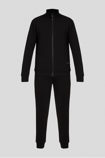 Мужской черный спортивный костюм (кофта, брюки) - 1