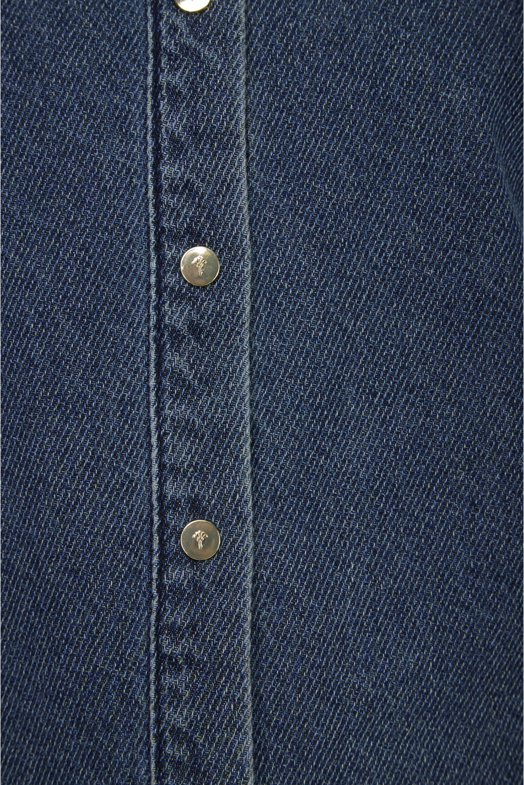 Женский темно-синий джинсовый костюм (рубашка, шорты) - 3