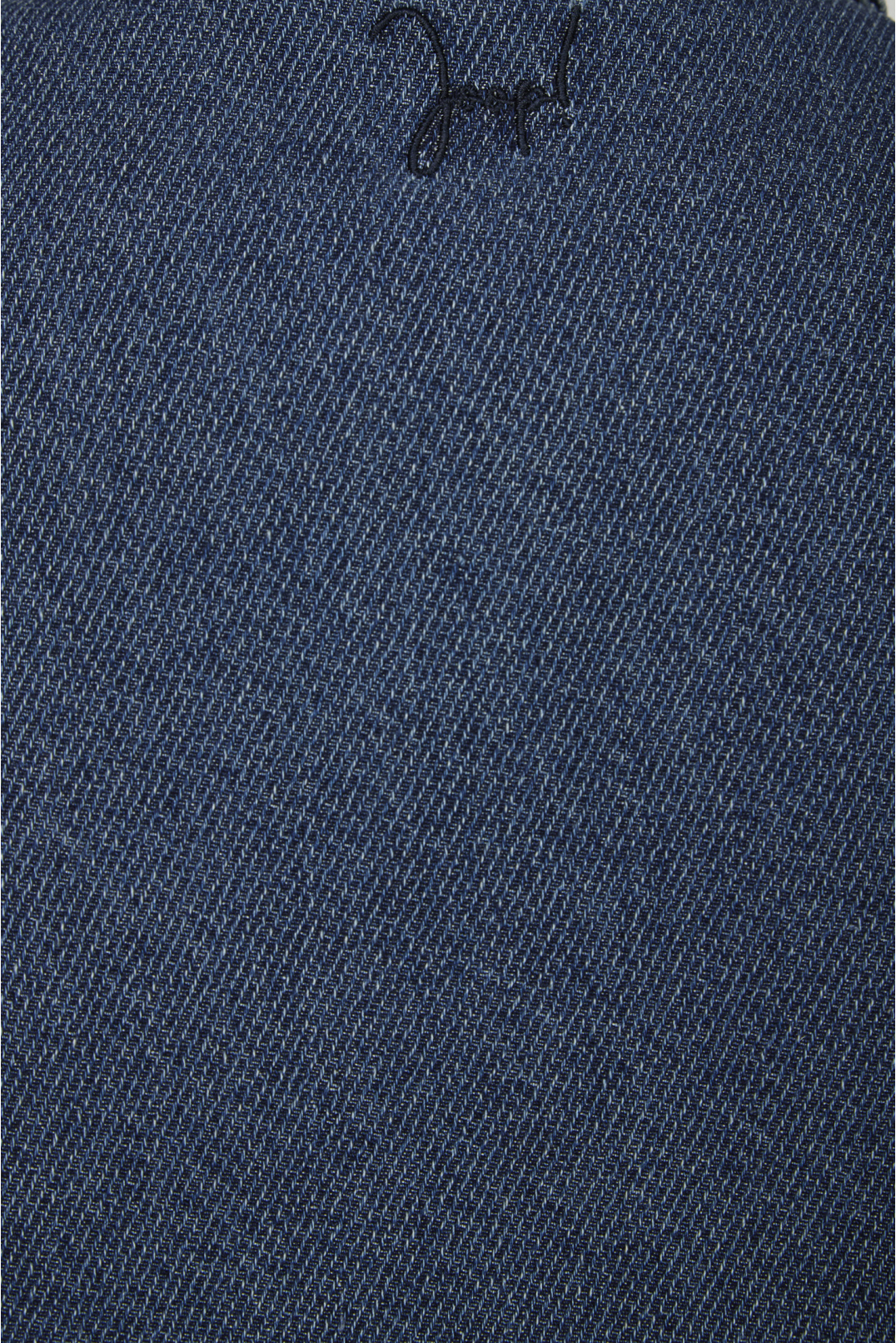 Женский темно-синий джинсовый костюм (рубашка, шорты) - 4