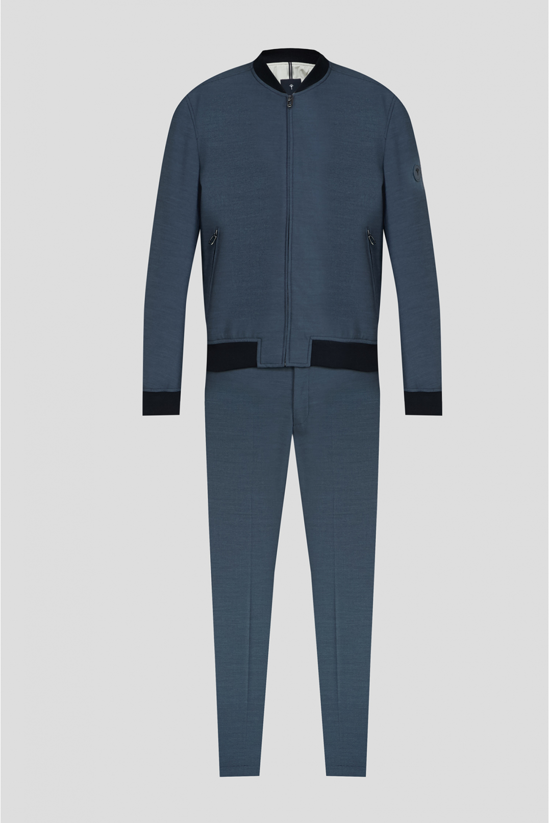 Чоловічий синій костюм (бомбер, брюки) - 1
