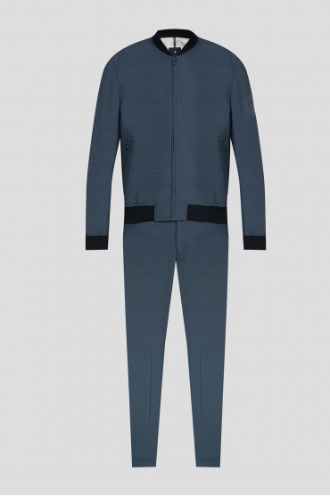 Чоловічий синій костюм (бомбер, брюки) - 1