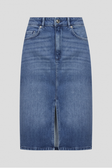 Жіноча синя джинсова спідниця - 1