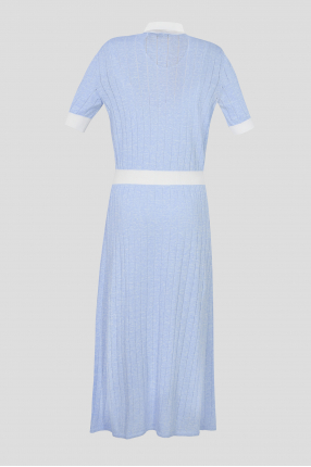 Жіноча блакитна лляна сукня  1