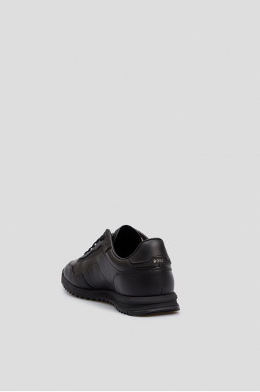 Мужские черные кожаные кроссовки - 3
