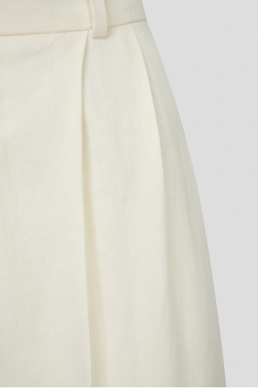 Женские белые льняные брюки - 3