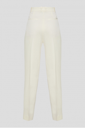 Женские белые льняные брюки 1