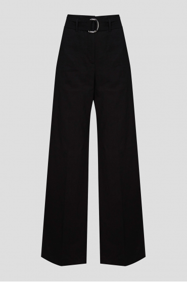 Женские черные льняные брюки - 1