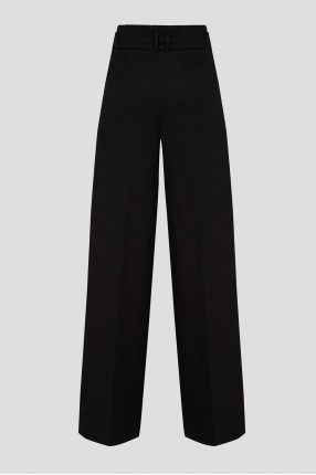 Женские черные льняные брюки 1